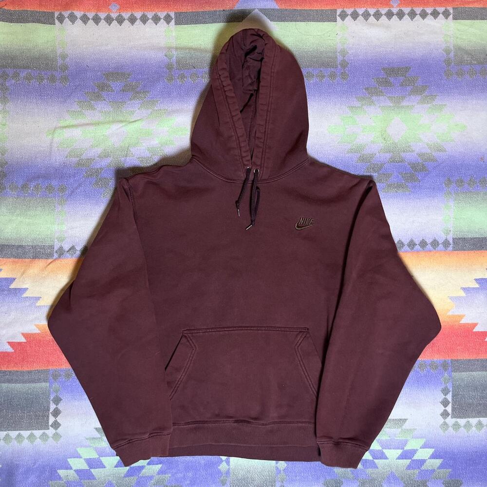 Nike burgundy hoodie with embroidered